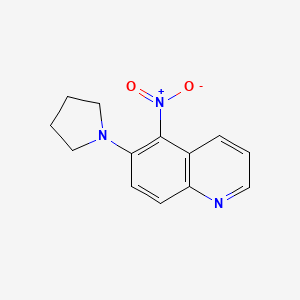 molecular formula C13H13N3O2 B599480 5-硝基-6-(吡咯烷-1-基)喹啉 CAS No. 19979-54-5
