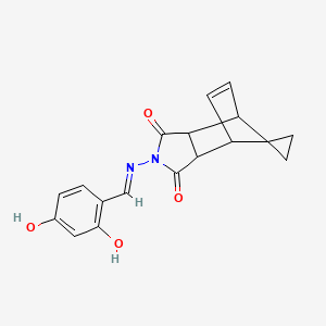 4'-[(2,4-dihydroxybenzylidene)amino]-4'-azaspiro[cyclopropane-1,10'-tricyclo[5.2.1.0~2,6~]decane]-8'-ene-3',5'-dione