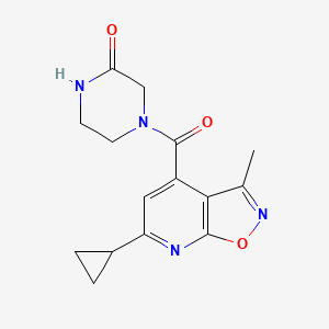 4-[(6-cyclopropyl-3-methylisoxazolo[5,4-b]pyridin-4-yl)carbonyl]-2-piperazinone