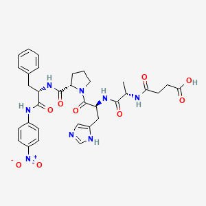 molecular formula C33H38N8O9 B599486 Suc-Ala-His-Pro-Phe-pNA CAS No. 128802-75-5