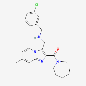 1-[2-(1-azepanylcarbonyl)-7-methylimidazo[1,2-a]pyridin-3-yl]-N-(3-chlorobenzyl)methanamine