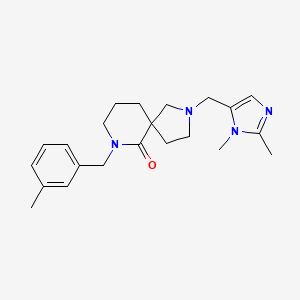 molecular formula C22H30N4O B5994869 2-[(1,2-dimethyl-1H-imidazol-5-yl)methyl]-7-(3-methylbenzyl)-2,7-diazaspiro[4.5]decan-6-one 