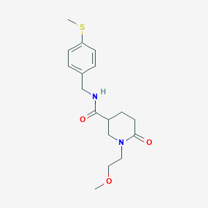 molecular formula C17H24N2O3S B5994885 1-(2-methoxyethyl)-N-[4-(methylthio)benzyl]-6-oxo-3-piperidinecarboxamide 