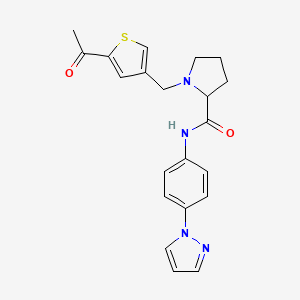 1-[(5-acetyl-3-thienyl)methyl]-N-[4-(1H-pyrazol-1-yl)phenyl]prolinamide