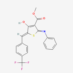 methyl 2-anilino-4-oxo-5-[4-(trifluoromethyl)benzylidene]-4,5-dihydro-3-thiophenecarboxylate