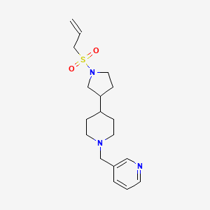 molecular formula C18H27N3O2S B5994929 3-({4-[1-(allylsulfonyl)-3-pyrrolidinyl]-1-piperidinyl}methyl)pyridine 