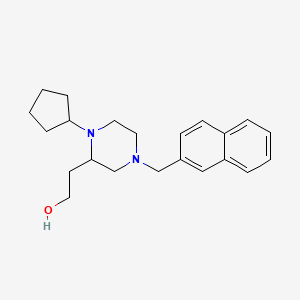 molecular formula C22H30N2O B5994938 2-[1-cyclopentyl-4-(2-naphthylmethyl)-2-piperazinyl]ethanol 