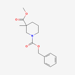 molecular formula C16H21NO4 B599494 1-苄基-3-甲基-3-甲基哌啶-1,3-二甲酸酯 CAS No. 174543-82-9