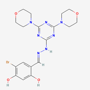 molecular formula C18H22BrN7O4 B5994952 5-bromo-2,4-dihydroxybenzaldehyde (4,6-di-4-morpholinyl-1,3,5-triazin-2-yl)hydrazone 