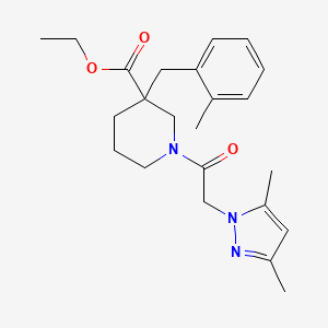 ethyl 1-[(3,5-dimethyl-1H-pyrazol-1-yl)acetyl]-3-(2-methylbenzyl)-3-piperidinecarboxylate