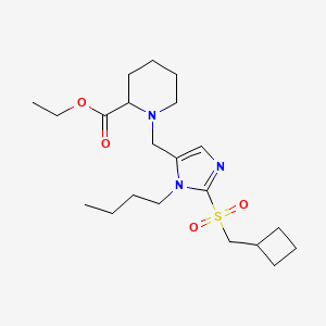 ethyl 1-({1-butyl-2-[(cyclobutylmethyl)sulfonyl]-1H-imidazol-5-yl}methyl)-2-piperidinecarboxylate