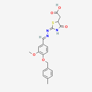 molecular formula C21H21N3O5S B5995005 [2-({3-methoxy-4-[(4-methylbenzyl)oxy]benzylidene}hydrazono)-4-oxo-1,3-thiazolidin-5-yl]acetic acid 