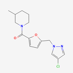 1-{5-[(4-chloro-1H-pyrazol-1-yl)methyl]-2-furoyl}-3-methylpiperidine