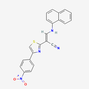 molecular formula C22H14N4O2S B5995022 3-(1-naphthylamino)-2-[4-(4-nitrophenyl)-1,3-thiazol-2-yl]acrylonitrile 