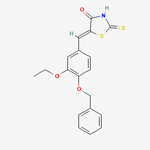 molecular formula C19H17NO3S2 B5995028 5-[4-(benzyloxy)-3-ethoxybenzylidene]-2-thioxo-1,3-thiazolidin-4-one 