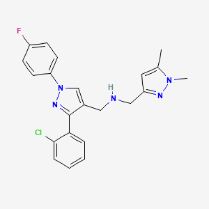 1-[3-(2-chlorophenyl)-1-(4-fluorophenyl)-1H-pyrazol-4-yl]-N-[(1,5-dimethyl-1H-pyrazol-3-yl)methyl]methanamine