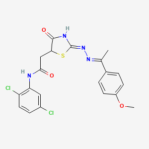 N-(2,5-dichlorophenyl)-2-(4-hydroxy-2-{[1-(4-methoxyphenyl)ethylidene]hydrazono}-2,5-dihydro-1,3-thiazol-5-yl)acetamide