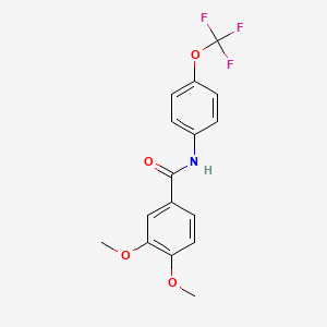 molecular formula C16H14F3NO4 B5995071 3,4-dimethoxy-N-[4-(trifluoromethoxy)phenyl]benzamide 