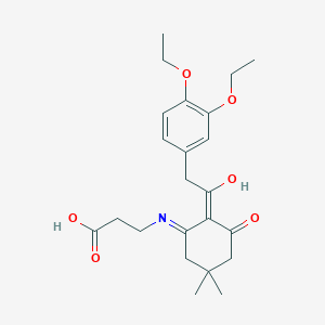 N-{2-[(3,4-diethoxyphenyl)acetyl]-5,5-dimethyl-3-oxocyclohex-1-en-1-yl}-beta-alanine