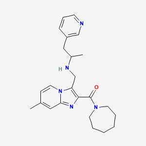 N-{[2-(1-azepanylcarbonyl)-7-methylimidazo[1,2-a]pyridin-3-yl]methyl}-1-(3-pyridinyl)-2-propanamine