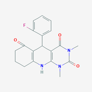 5-(2-fluorophenyl)-1,3-dimethyl-5,8,9,10-tetrahydropyrimido[4,5-b]quinoline-2,4,6(1H,3H,7H)-trione