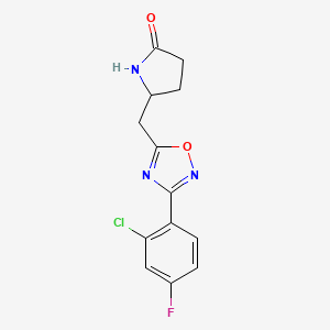 5-[[3-(2-Chloro-4-fluorophenyl)-1,2,4-oxadiazol-5-yl]methyl]pyrrolidin-2-one