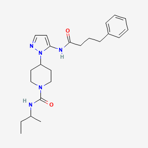 N-(sec-butyl)-4-{5-[(4-phenylbutanoyl)amino]-1H-pyrazol-1-yl}-1-piperidinecarboxamide