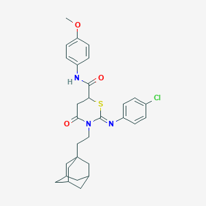 (2E)-3-[2-(ADAMANTAN-1-YL)ETHYL]-2-[(4-CHLOROPHENYL)IMINO]-N-(4-METHOXYPHENYL)-4-OXO-1,3-THIAZINANE-6-CARBOXAMIDE