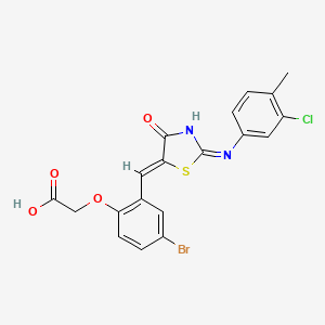 molecular formula C19H14BrClN2O4S B5995218 [4-bromo-2-({2-[(3-chloro-4-methylphenyl)imino]-4-oxo-1,3-thiazolidin-5-ylidene}methyl)phenoxy]acetic acid 