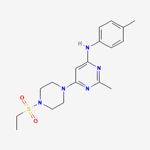 molecular formula C18H25N5O2S B5995226 6-[4-(ethylsulfonyl)-1-piperazinyl]-2-methyl-N-(4-methylphenyl)-4-pyrimidinamine 