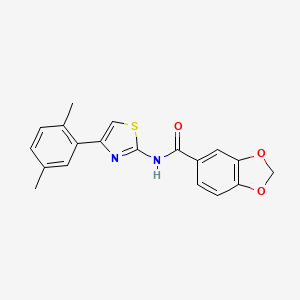 molecular formula C19H16N2O3S B5995280 N-[4-(2,5-dimethylphenyl)-1,3-thiazol-2-yl]-1,3-benzodioxole-5-carboxamide 