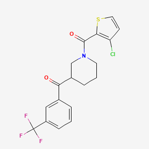 molecular formula C18H15ClF3NO2S B5995287 {1-[(3-chloro-2-thienyl)carbonyl]-3-piperidinyl}[3-(trifluoromethyl)phenyl]methanone 