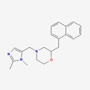 molecular formula C21H25N3O B5995296 4-[(1,2-dimethyl-1H-imidazol-5-yl)methyl]-2-(1-naphthylmethyl)morpholine 