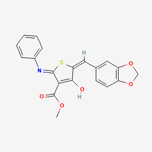 methyl 2-anilino-5-(1,3-benzodioxol-5-ylmethylene)-4-oxo-4,5-dihydro-3-thiophenecarboxylate