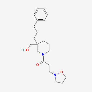 molecular formula C21H32N2O3 B5995320 [1-[3-(2-isoxazolidinyl)propanoyl]-3-(3-phenylpropyl)-3-piperidinyl]methanol 