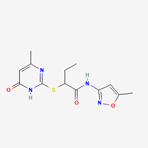 N-(5-methyl-3-isoxazolyl)-2-[(4-methyl-6-oxo-1,6-dihydro-2-pyrimidinyl)thio]butanamide