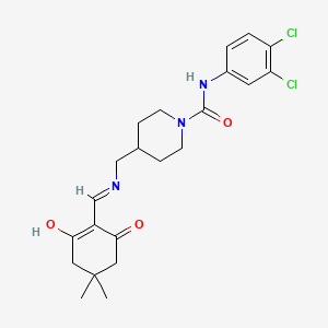 molecular formula C22H27Cl2N3O3 B5995330 N-(3,4-dichlorophenyl)-4-({[(4,4-dimethyl-2,6-dioxocyclohexylidene)methyl]amino}methyl)-1-piperidinecarboxamide 