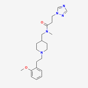 N-({1-[2-(2-methoxyphenyl)ethyl]-4-piperidinyl}methyl)-N-methyl-3-(1H-1,2,4-triazol-1-yl)propanamide