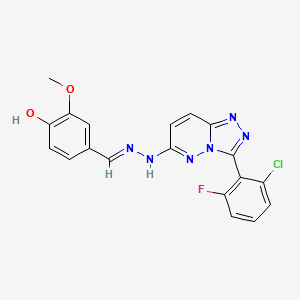 molecular formula C19H14ClFN6O2 B5995362 4-hydroxy-3-methoxybenzaldehyde [3-(2-chloro-6-fluorophenyl)[1,2,4]triazolo[4,3-b]pyridazin-6-yl]hydrazone 