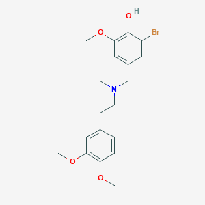 2-bromo-4-[[2-(3,4-dimethoxyphenyl)ethyl-methylamino]methyl]-6-methoxyphenol