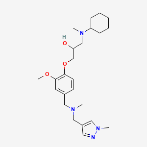 1-[cyclohexyl(methyl)amino]-3-[2-methoxy-4-({methyl[(1-methyl-1H-pyrazol-4-yl)methyl]amino}methyl)phenoxy]-2-propanol