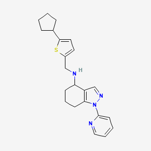 N-[(5-cyclopentyl-2-thienyl)methyl]-1-(2-pyridinyl)-4,5,6,7-tetrahydro-1H-indazol-4-amine