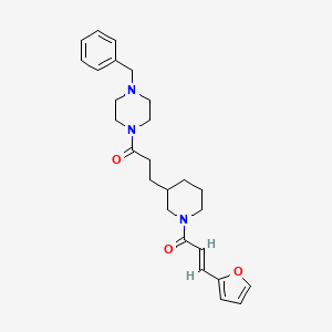 1-benzyl-4-(3-{1-[(2E)-3-(2-furyl)-2-propenoyl]-3-piperidinyl}propanoyl)piperazine