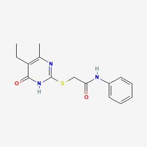 2-[(5-ETHYL-4-HYDROXY-6-METHYL-2-PYRIMIDINYL)SULFANYL]-N~1~-PHENYLACETAMIDE