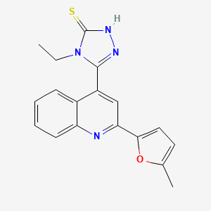 molecular formula C18H16N4OS B5995557 4-ethyl-5-[2-(5-methyl-2-furyl)-4-quinolinyl]-4H-1,2,4-triazole-3-thiol 