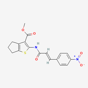 molecular formula C18H16N2O5S B5995565 methyl 2-{[3-(4-nitrophenyl)acryloyl]amino}-5,6-dihydro-4H-cyclopenta[b]thiophene-3-carboxylate 