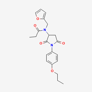 N-[2,5-dioxo-1-(4-propoxyphenyl)-3-pyrrolidinyl]-N-(2-furylmethyl)propanamide