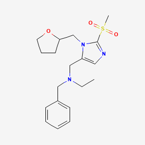 molecular formula C19H27N3O3S B5995587 N-benzyl-N-{[2-(methylsulfonyl)-1-(tetrahydro-2-furanylmethyl)-1H-imidazol-5-yl]methyl}ethanamine 