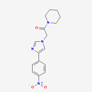 molecular formula C16H18N4O3 B5995601 1-{[4-(4-nitrophenyl)-1H-imidazol-1-yl]acetyl}piperidine 