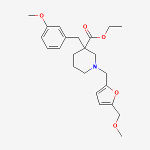 ethyl 3-(3-methoxybenzyl)-1-{[5-(methoxymethyl)-2-furyl]methyl}-3-piperidinecarboxylate